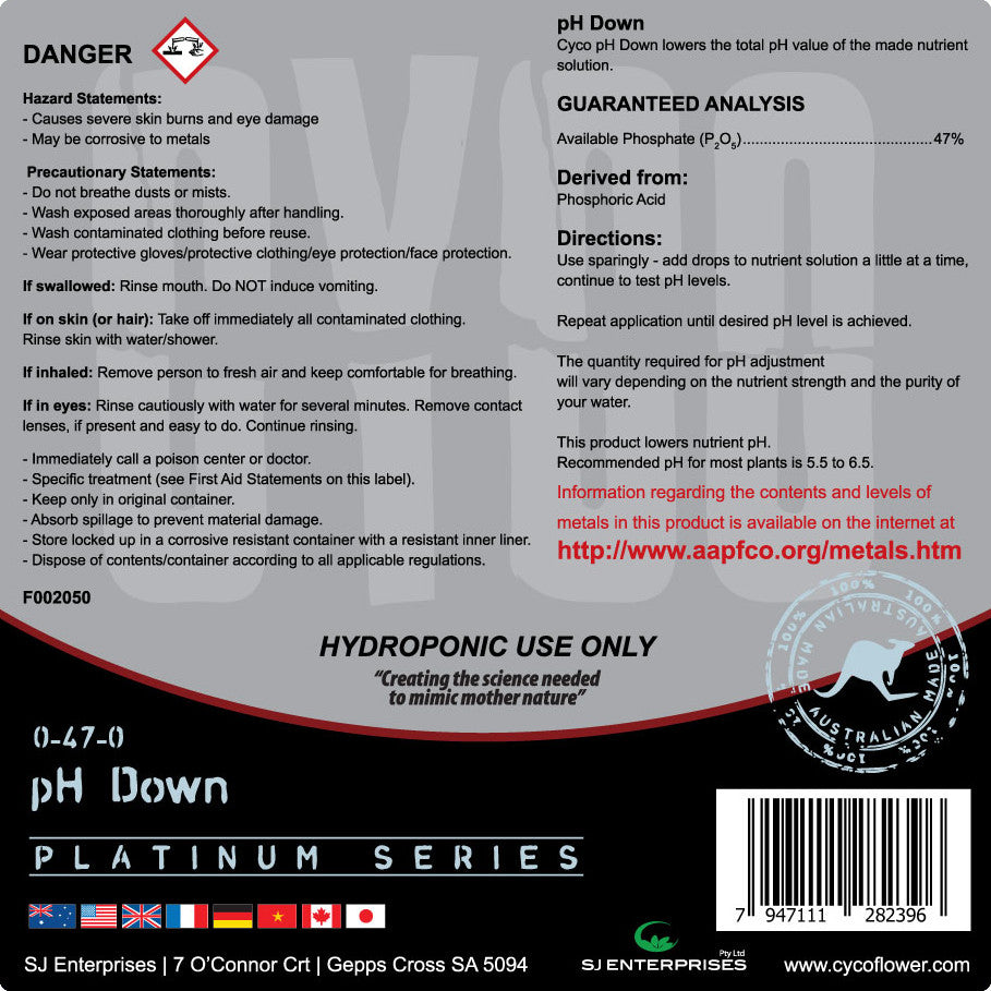 CYCO pH Down - Legana Plants Plus